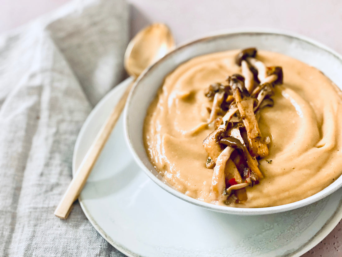 Parsnip Tarragon Soup with Forest Mushrooms